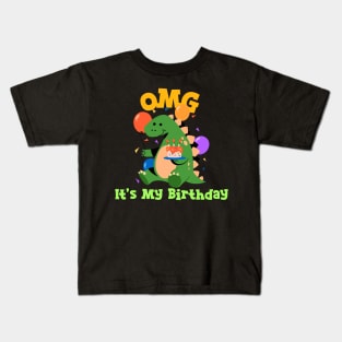 OMG It's My Birthday Dino Kids T-Shirt